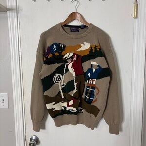 Rare Vintage C.F. Hathaway Golf Sweater
Hand Intarsia Knit 90s Double Sided